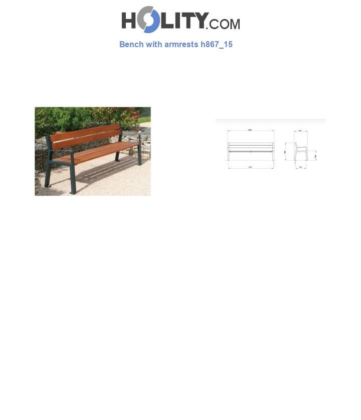 Bench with armrests h867_15