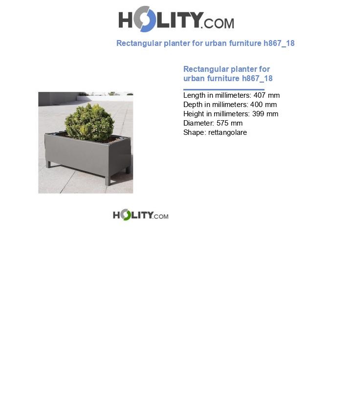 Rectangular planter for urban furniture h867_18