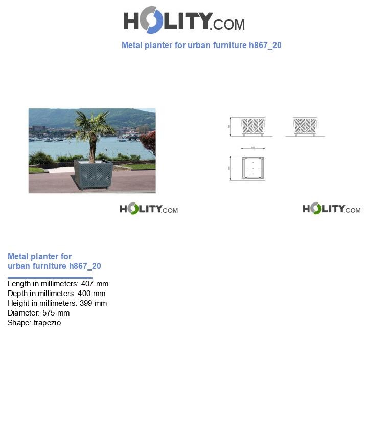 Metal planter for urban furniture h867_20