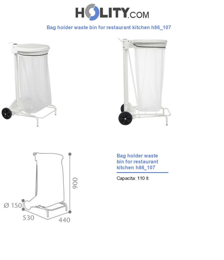 Bag holder waste bin for restaurant kitchen h86_107