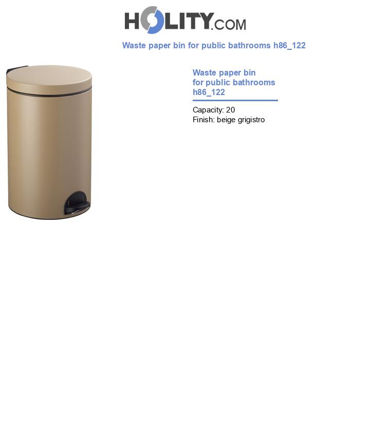 Waste paper bin for public bathrooms h86_122