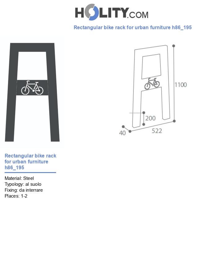 Rectangular bike rack for urban furniture h86_195