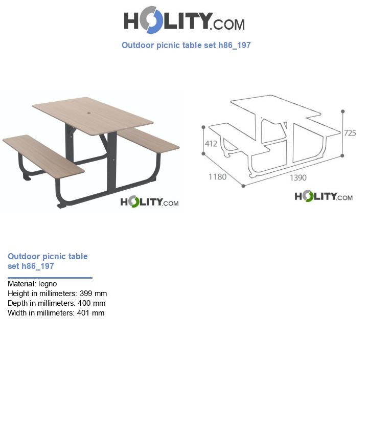 Outdoor picnic table set h86_197