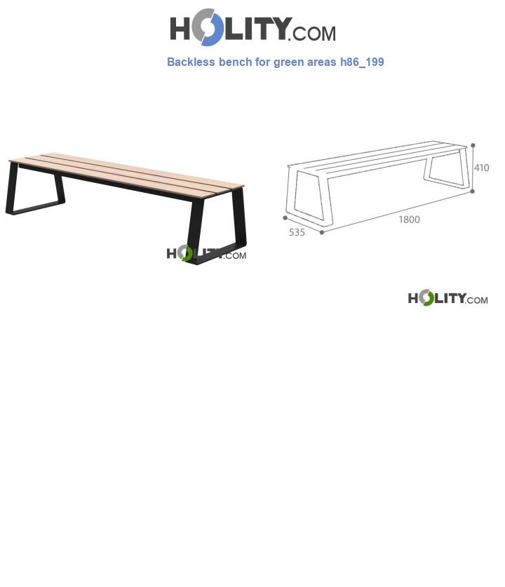 Backless bench for green areas h86_199