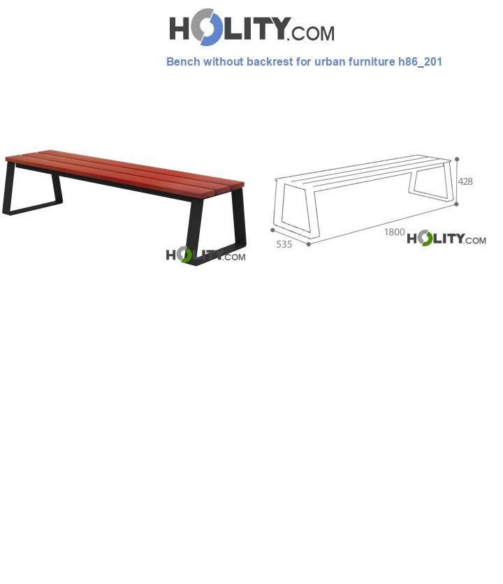 Bench without backrest for urban furniture h86_201