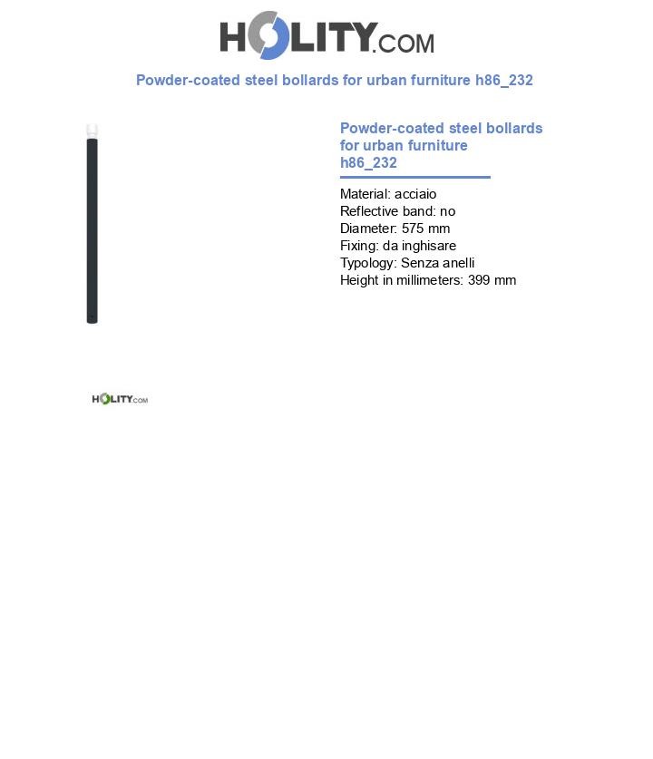 Powder-coated steel bollards for urban furniture h86_232