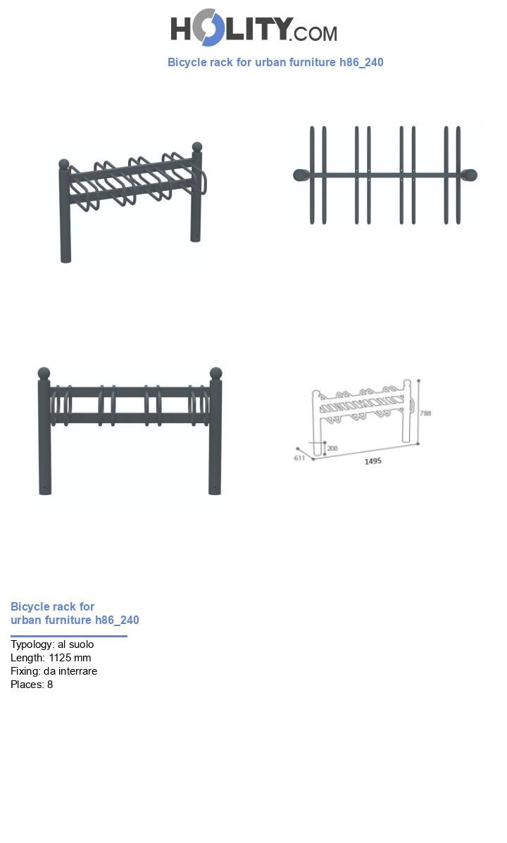 Bicycle rack for urban furniture h86_240
