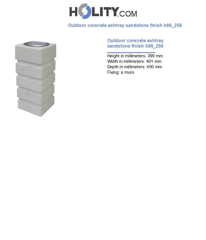 Outdoor concrete ashtray sandstone finish h86_256