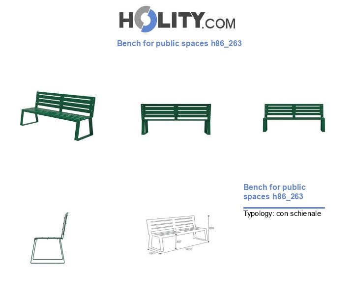 Bench for public spaces h86_263
