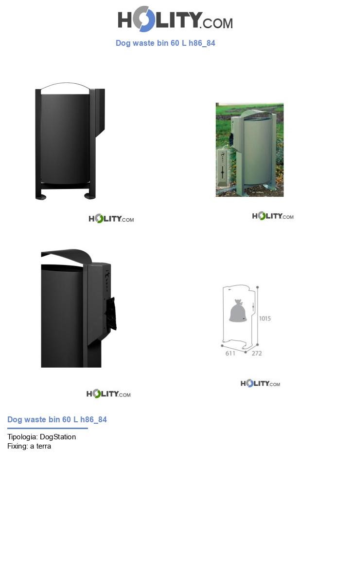 Dog waste bin 60 L h86_84