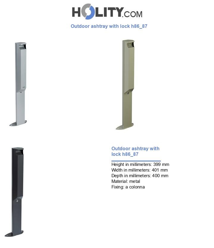 Outdoor ashtray with lock h86_87