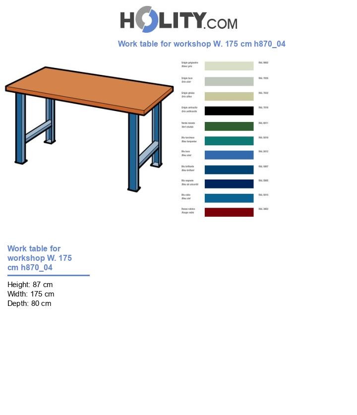 Work table for workshop W. 175 cm h870_04