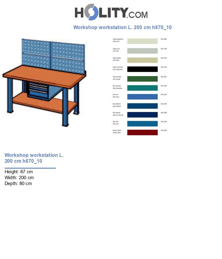 Workshop workstation L. 200 cm h870_10