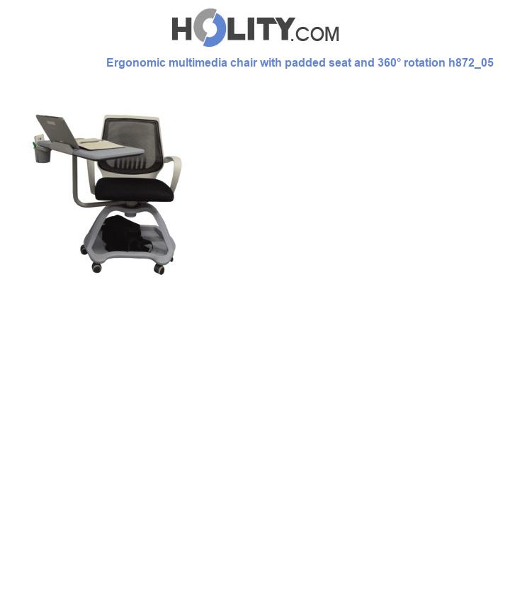 Ergonomic multimedia chair with padded seat and 360° rotation h872_05