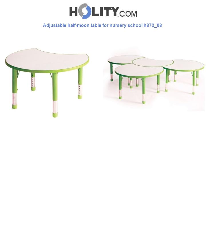 Adjustable half-moon table for nursery school h872_08