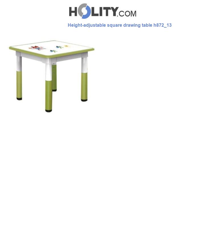 Height-adjustable square drawing table h872_13