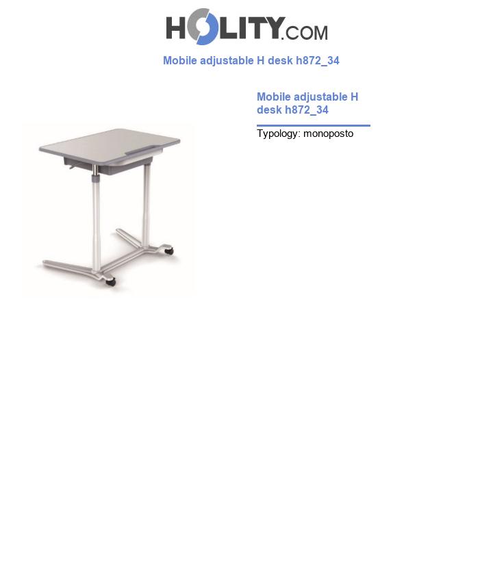 Mobile adjustable H desk h872_34