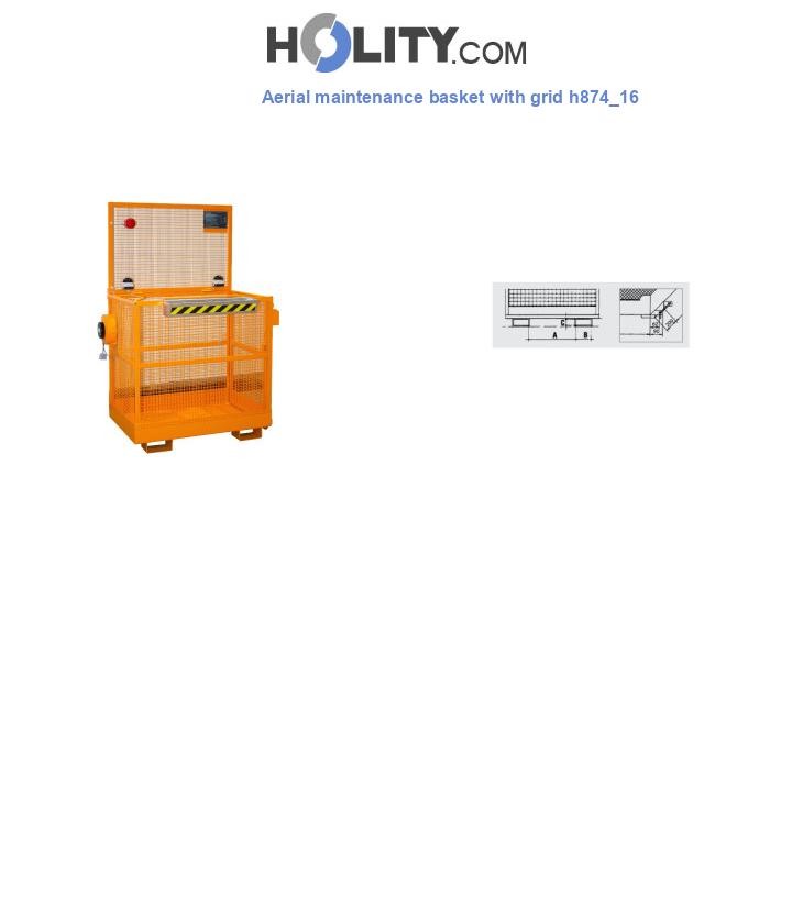 Aerial maintenance basket with grid h874_16