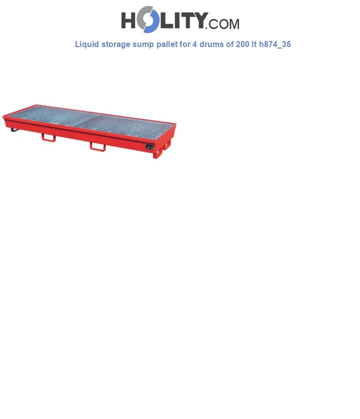 Liquid storage sump pallet for 4 drums of 200 lt h874_35