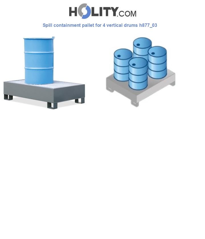 Spill containment pallet for 4 vertical drums h877_03