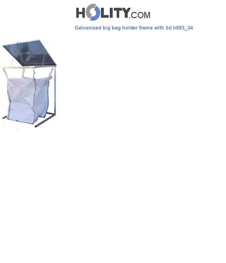 Galvanized big bag holder frame with lid h883_34