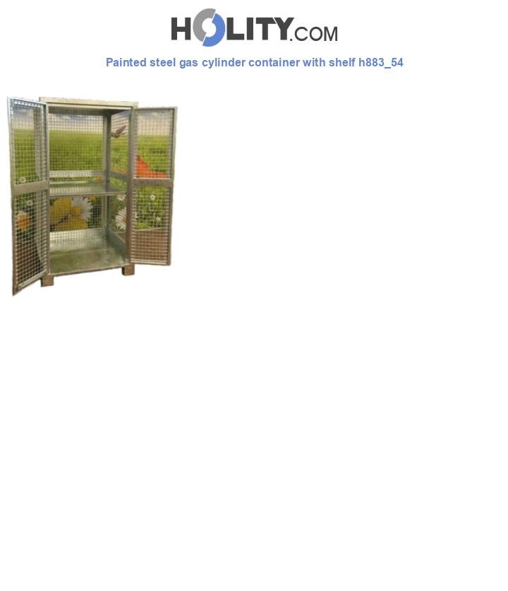 Painted steel gas cylinder container with shelf h883_54