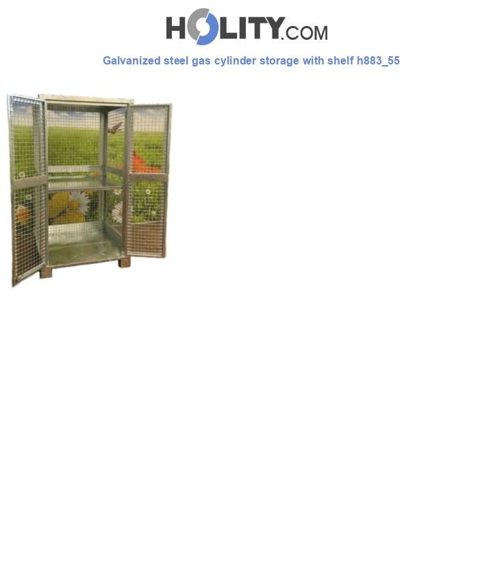 Galvanized steel gas cylinder storage with shelf h883_55