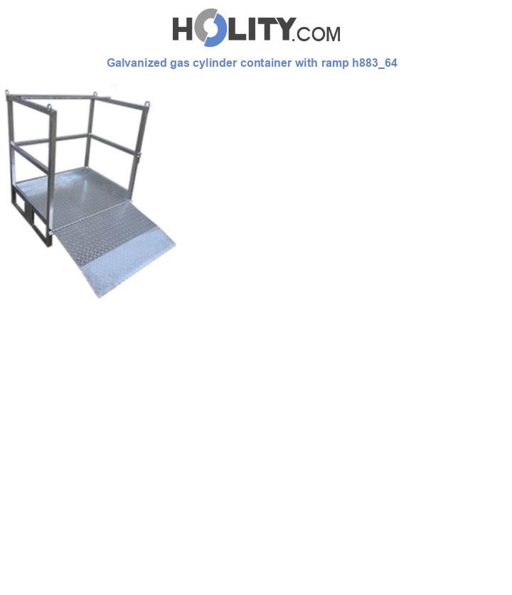 Galvanized gas cylinder container with ramp h883_64