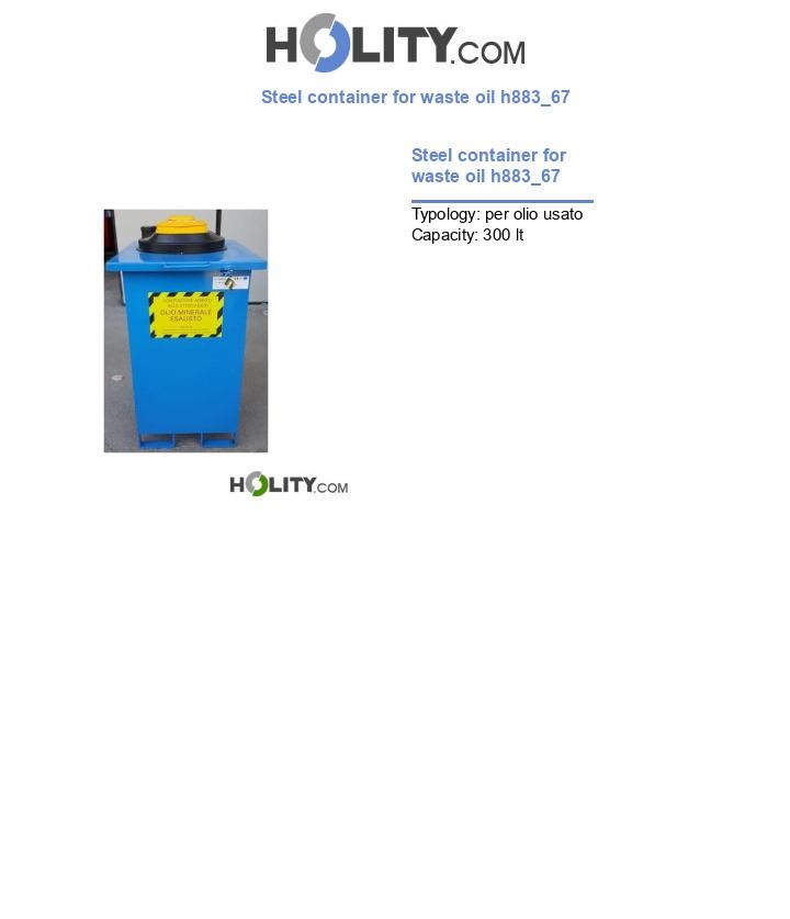 Steel container for waste oil h883_67