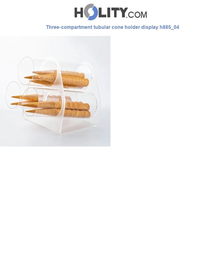 Three-compartment tubular cone holder display h885_04