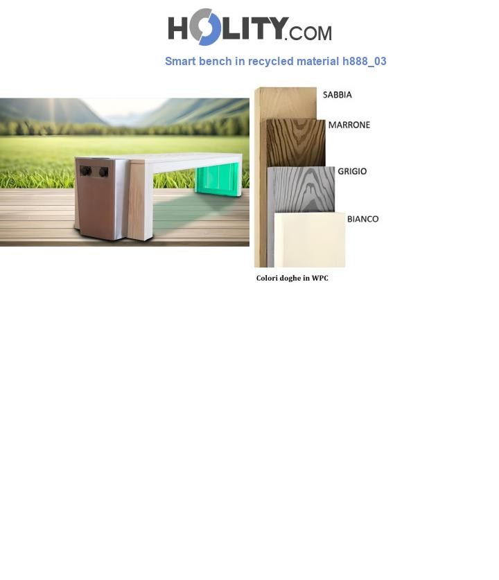 Smart bench in recycled material h888_03