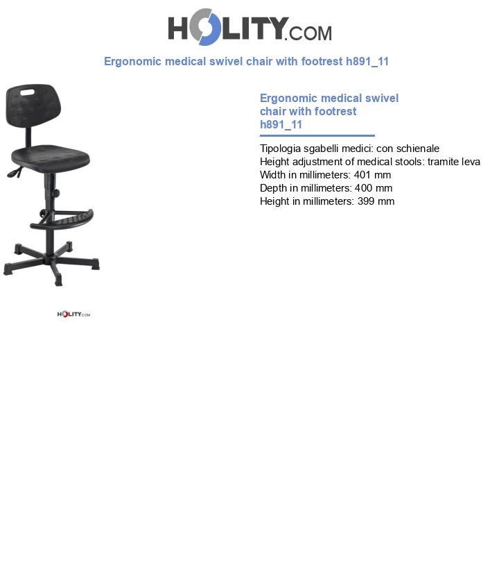 Ergonomic medical swivel chair with footrest h891_11
