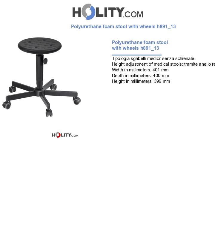 Polyurethane foam stool with wheels h891_13