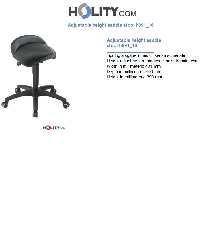 Adjustable height saddle stool h891_16