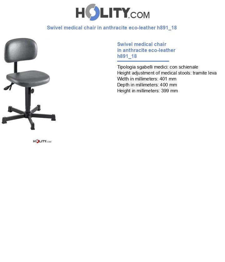 Swivel medical chair in anthracite eco-leather h891_18