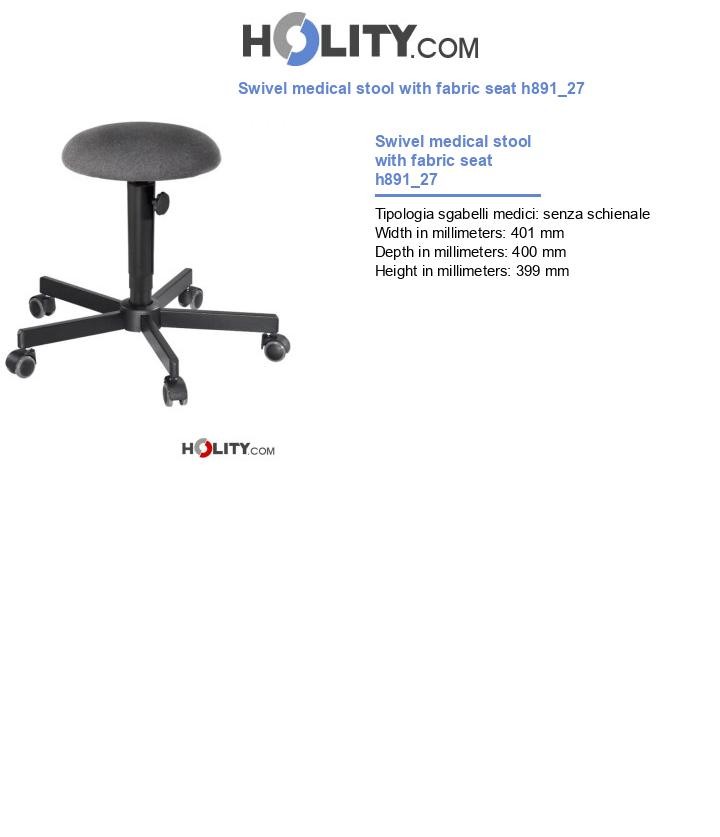 Swivel medical stool with fabric seat h891_27