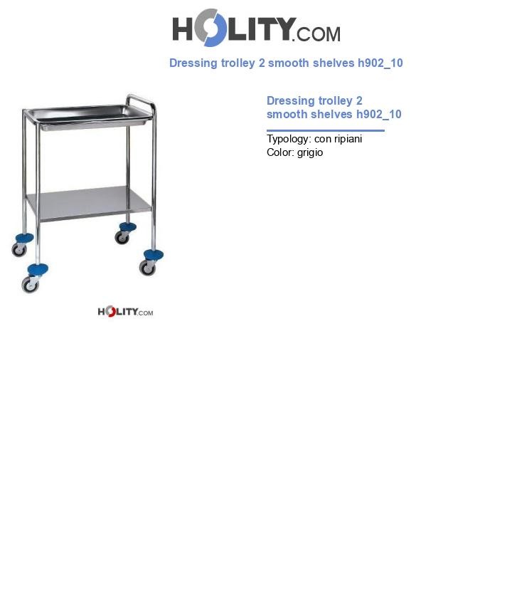 Dressing trolley 2 smooth shelves h902_10