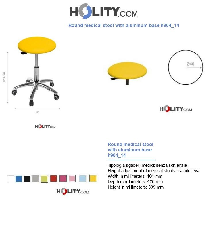 Round medical stool with aluminum base h904_14