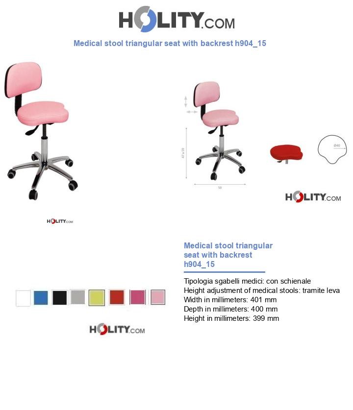 Medical stool triangular seat with backrest h904_15
