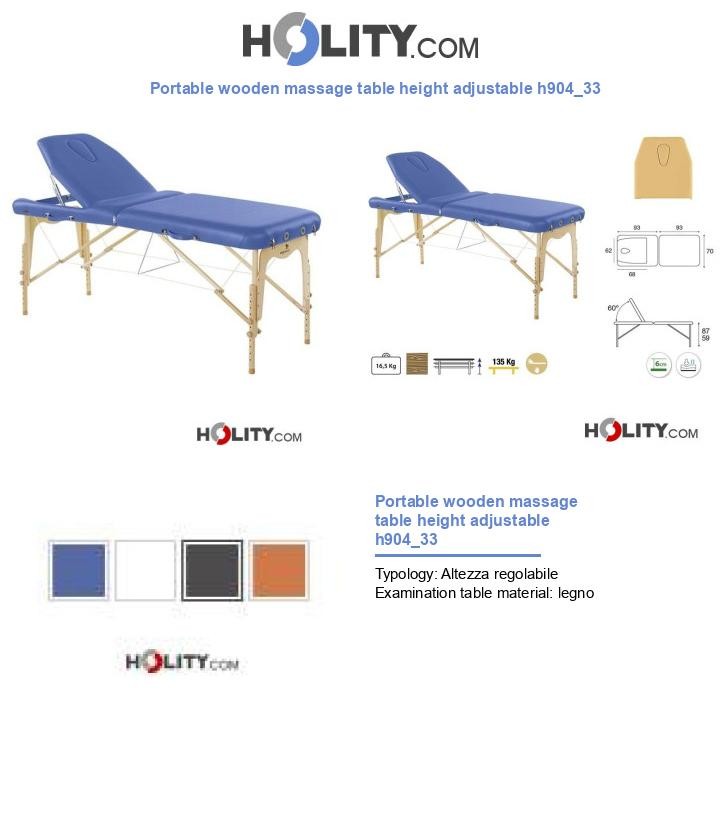 Portable wooden massage table height adjustable h904_33