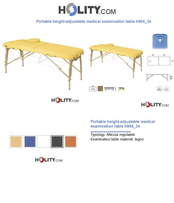 Portable height-adjustable medical examination table h904_34