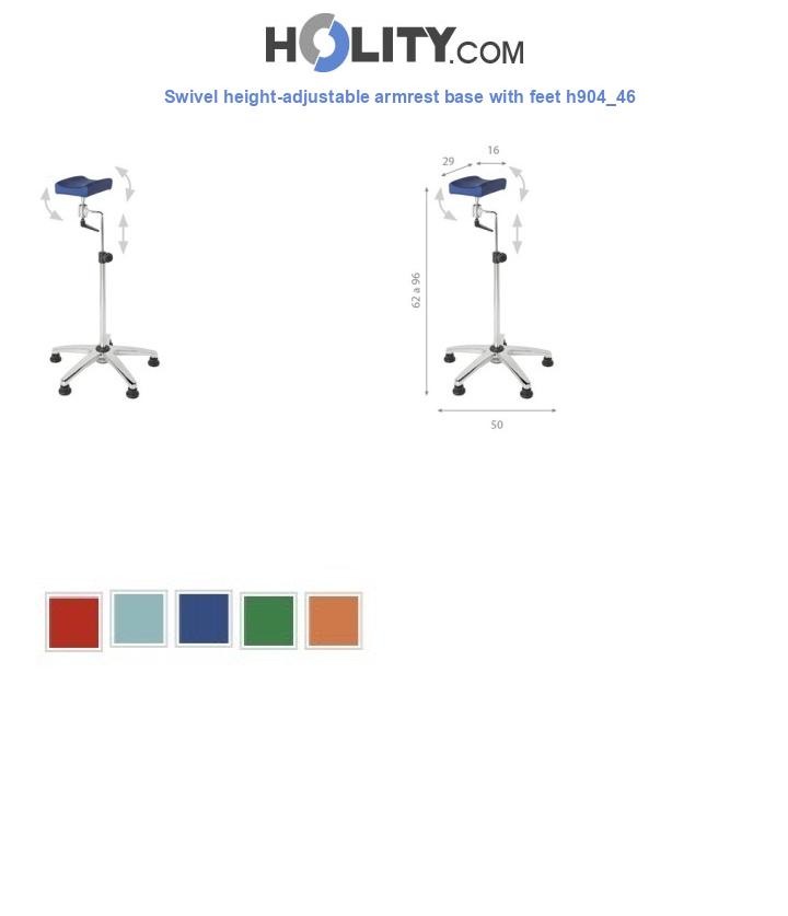 Swivel height-adjustable armrest base with feet h904_46