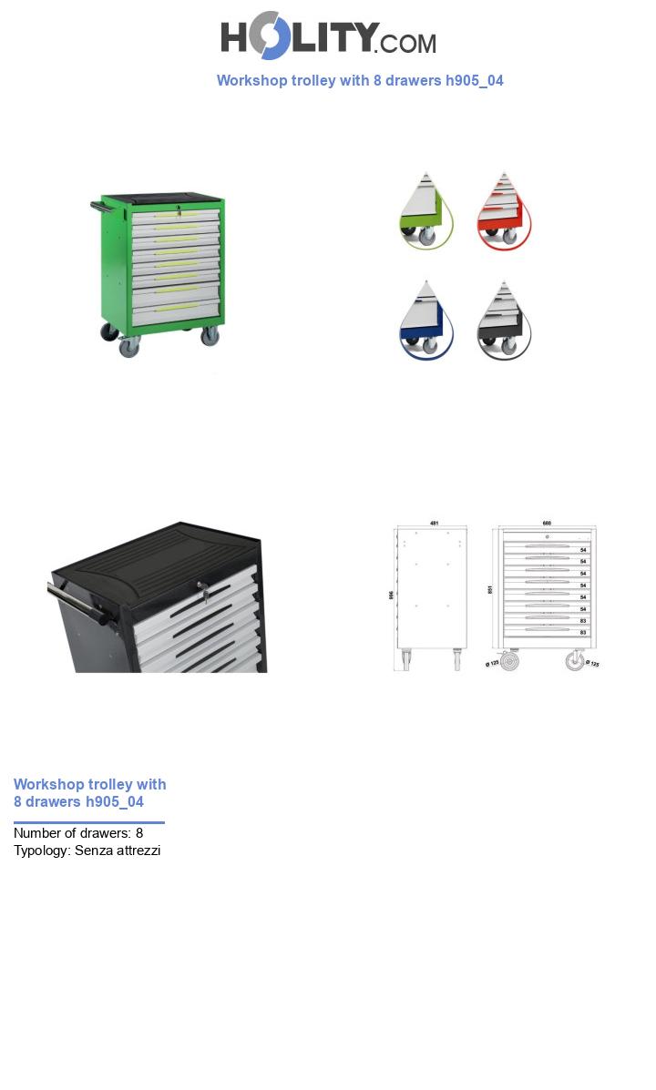 Workshop trolley with 8 drawers h905_04