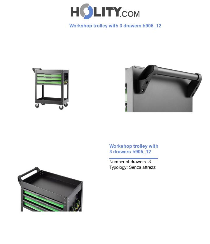 Workshop trolley with 3 drawers h905_12