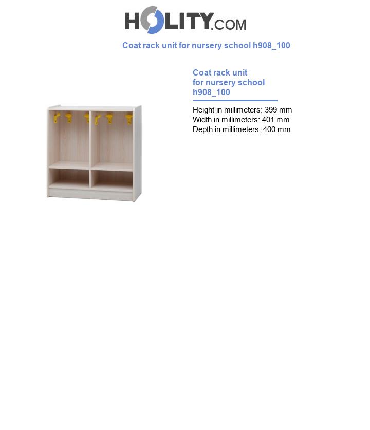Coat rack unit for nursery school h908_100