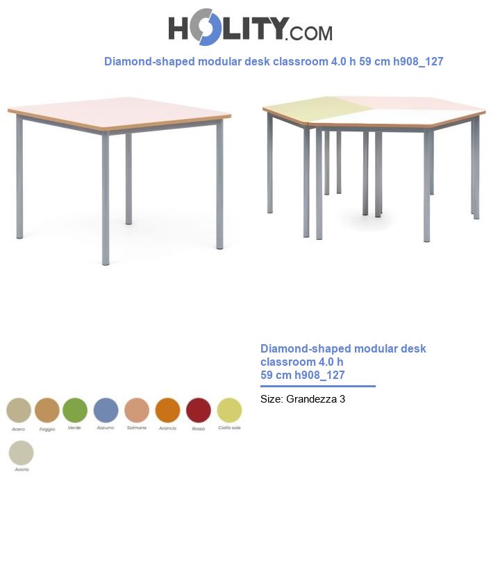 Diamond-shaped modular desk classroom 4.0 h 59 cm h908_127