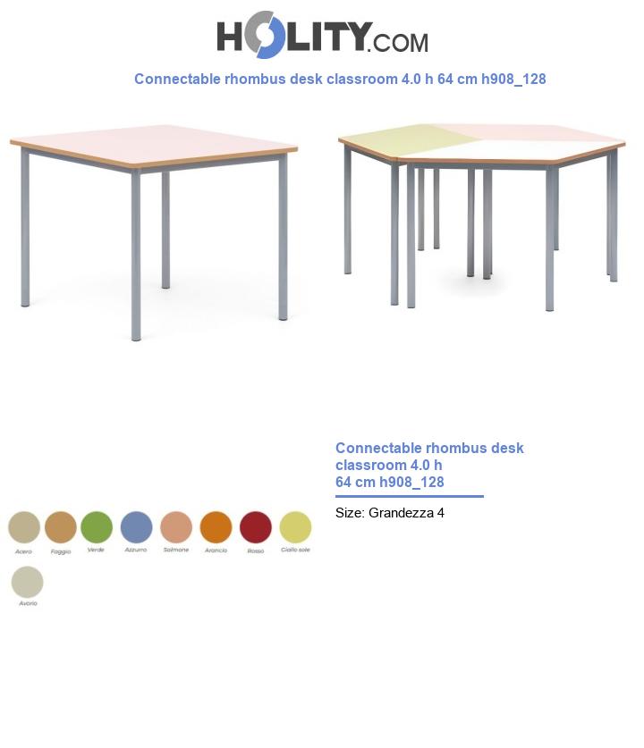 Connectable rhombus desk classroom 4.0 h 64 cm h908_128