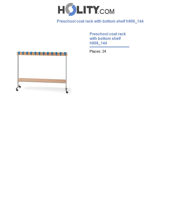 Preschool coat rack with bottom shelf h908_144