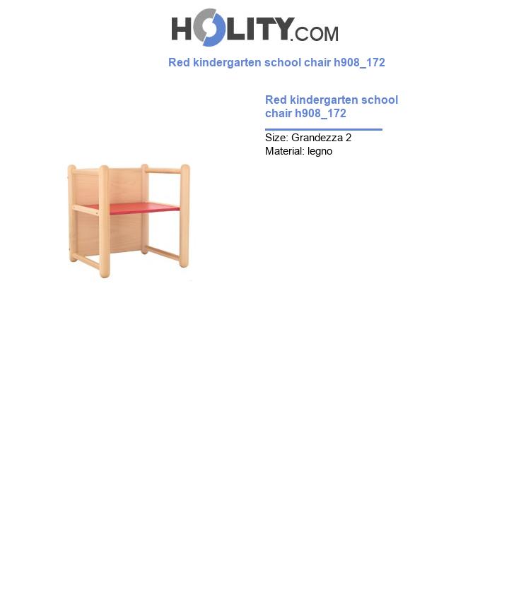 Red kindergarten school chair h908_172