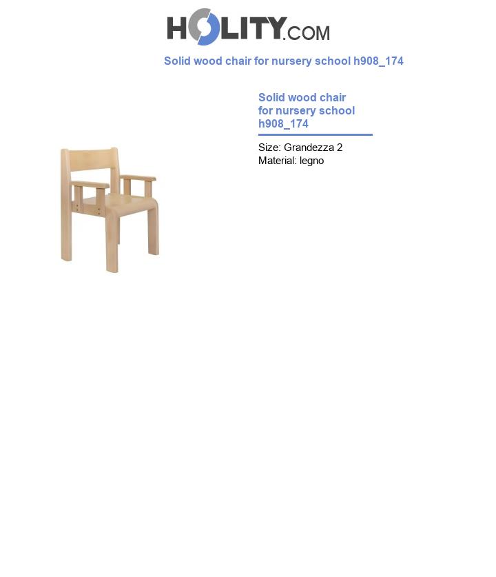 Solid wood chair for nursery school h908_174